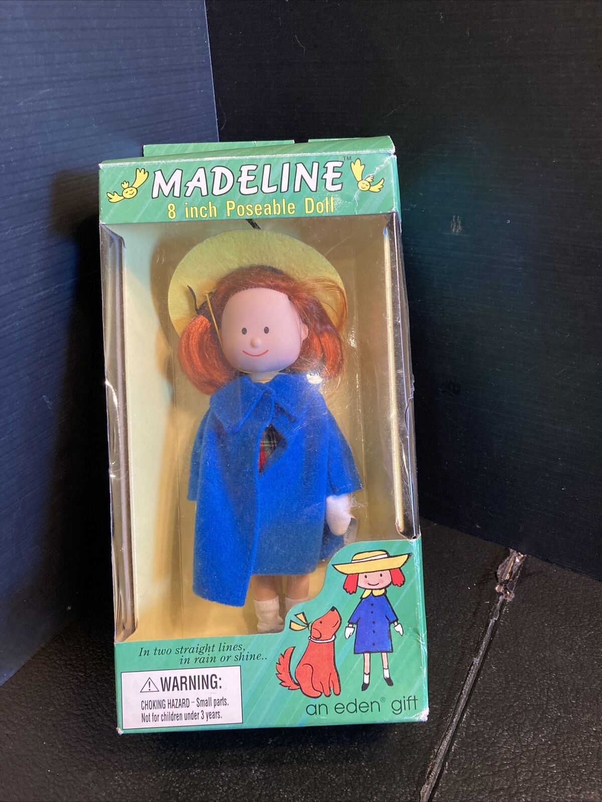 49) Madeline 8 Inch Poseable Doll In Box Wearing Blue Coat And Yellow Hat